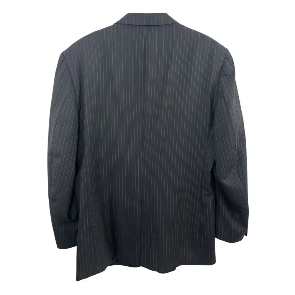 JoS. A. Bank Blazer Men's 44R Blue Pinstripe Wool Sport Coat Jacket Event Formal